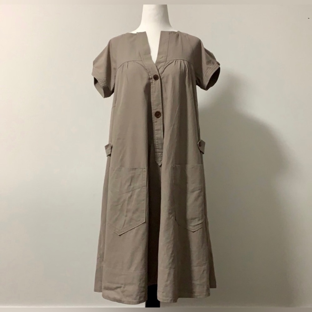 ISABEL MARANT l’Étoile taupe utility midi cotton dress size 0